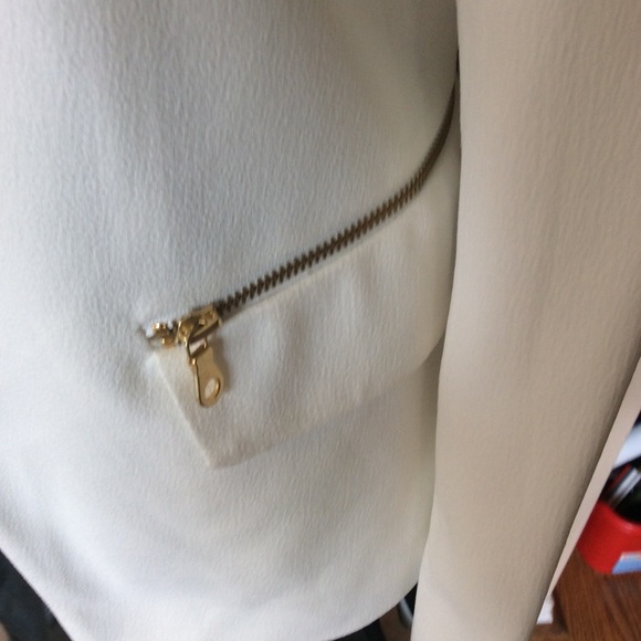 Robert Rodriguez Cream Open Crepe Zip Blazer/Jacket Size 6, NWT - Picture 12 of 12